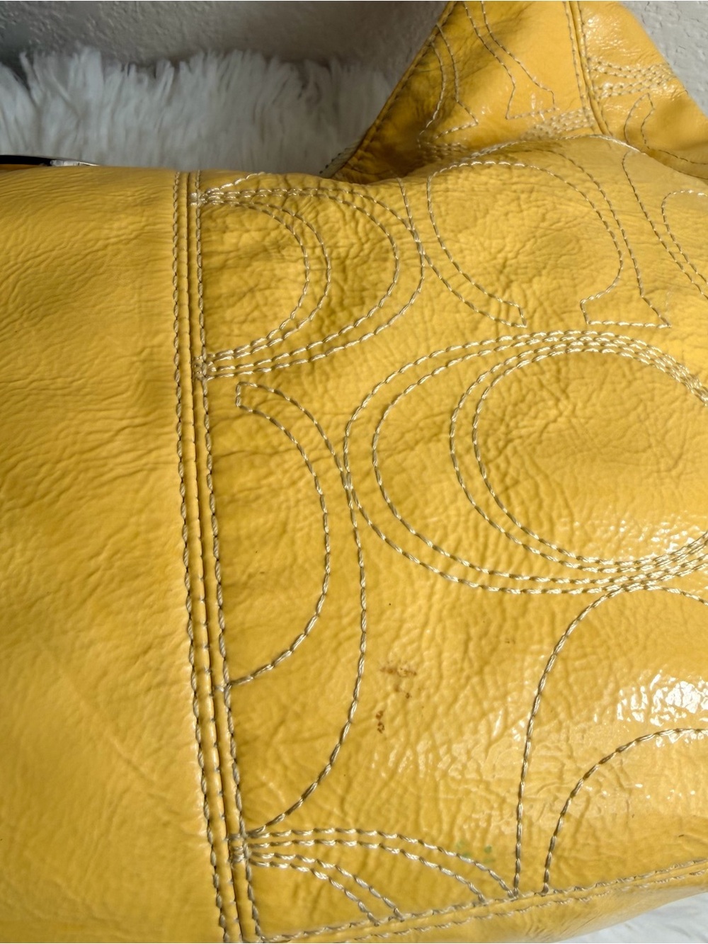 Coach Yellow Patent Leather Shoulder Bag w/Dustbag - Picture 14 of 14